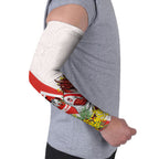 St George Illawarra Dragons Arm Sleeves Golden Wattle Floral Polynesian - Australian Flower - Rugby Mascot
