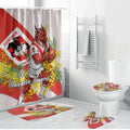 St George Illawarra Dragons Bathroom Set Golden Wattle Floral Polynesian - Australian Flower - Rugby Mascot