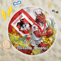 St George Illawarra Dragons Beach Blanket Golden Wattle Floral Polynesian - Australian Flower - Rugby Mascot