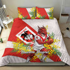 St George Illawarra Dragons Bedding Set Golden Wattle Floral Polynesian - Australian Flower - Rugby Mascot