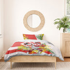 St George Illawarra Dragons Bedding Set Golden Wattle Floral Polynesian - Australian Flower - Rugby Mascot