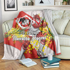 St George Illawarra Dragons Blanket Golden Wattle Floral Polynesian - Australian Flower - Rugby Mascot