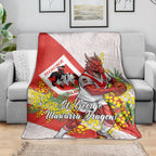 St George Illawarra Dragons Blanket Golden Wattle Floral Polynesian - Australian Flower - Rugby Mascot