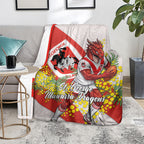 St George Illawarra Dragons Blanket Golden Wattle Floral Polynesian - Australian Flower - Rugby Mascot