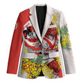 St George Illawarra Dragons Blazer Golden Wattle Floral Polynesian - Australian Flower - Rugby Mascot