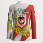St George Illawarra Dragons Blazer Golden Wattle Floral Polynesian - Australian Flower - Rugby Mascot