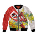 St George Illawarra Dragons Bomber Jacket Golden Wattle Floral Polynesian - Australian Flower - Rugby Mascot