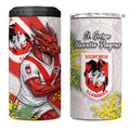 St George Illawarra Dragons 4 in 1 Can Cooler Tumbler Golden Wattle Floral Polynesian - Australian Flower - Rugby Mascot
