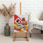 St George Illawarra Dragons Canvas Wall Art Golden Wattle Floral Polynesian - Australian Flower - Rugby Mascot