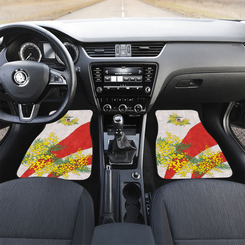 St George Illawarra Dragons Car Mats Golden Wattle Floral Polynesian - Australian Flower - Rugby Mascot