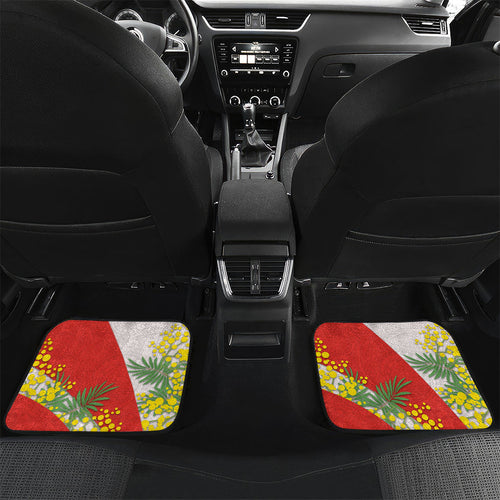 St George Illawarra Dragons Car Mats Golden Wattle Floral Polynesian - Australian Flower - Rugby Mascot