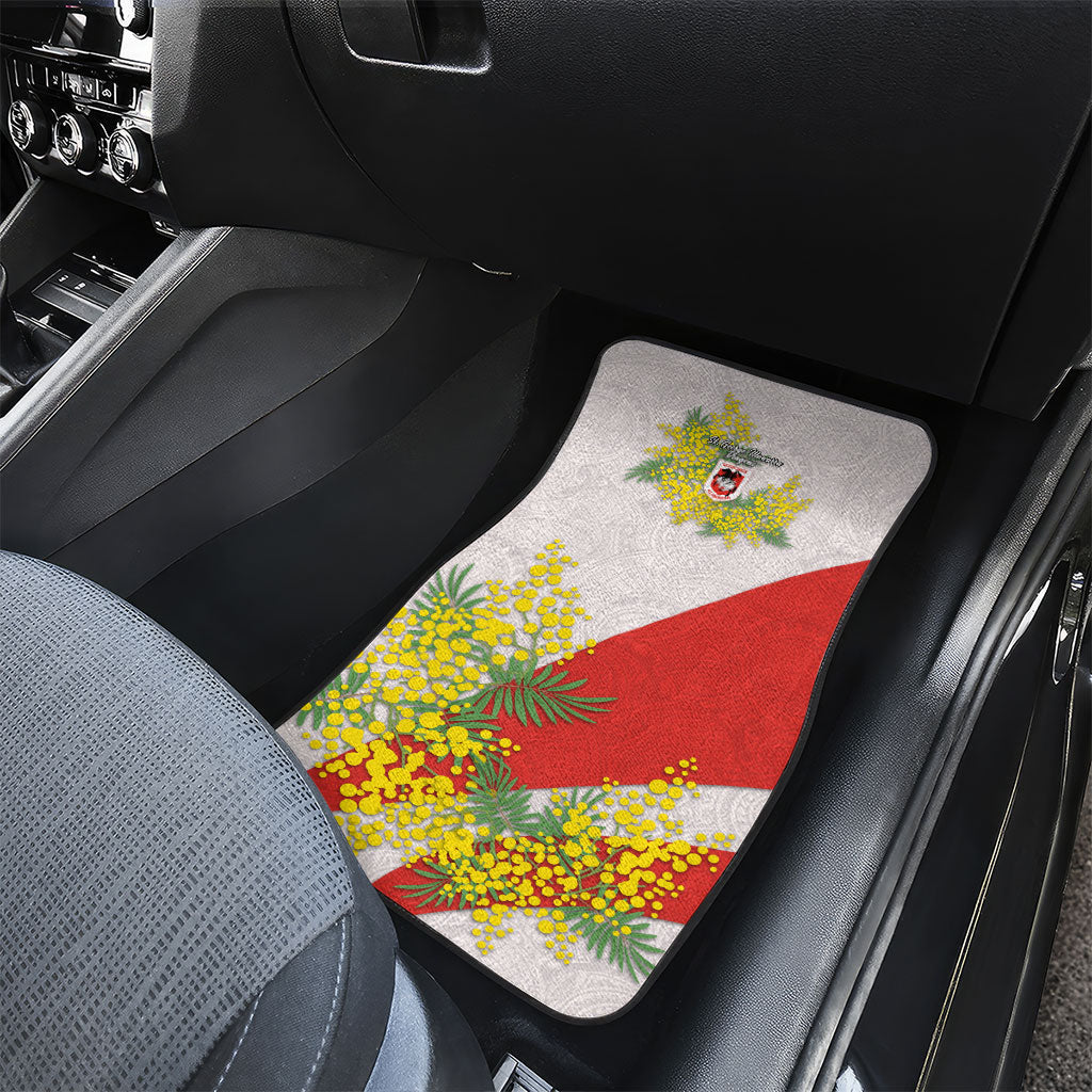 St George Illawarra Dragons Car Mats Golden Wattle Floral Polynesian - Australian Flower - Rugby Mascot