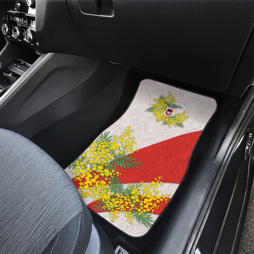St George Illawarra Dragons Car Mats Golden Wattle Floral Polynesian - Australian Flower - Rugby Mascot
