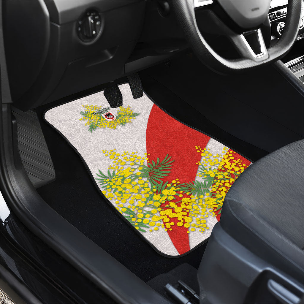 St George Illawarra Dragons Car Mats Golden Wattle Floral Polynesian - Australian Flower - Rugby Mascot