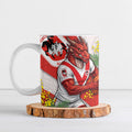 St George Illawarra Dragons Ceramic Mug Golden Wattle Floral Polynesian - Australian Flower - Rugby Mascot