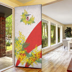 St George Illawarra Dragons Door Cover Golden Wattle Floral Polynesian - Australian Flower - Rugby Mascot