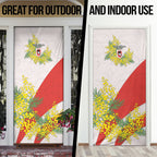St George Illawarra Dragons Door Cover Golden Wattle Floral Polynesian - Australian Flower - Rugby Mascot