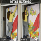 St George Illawarra Dragons Door Cover Golden Wattle Floral Polynesian - Australian Flower - Rugby Mascot