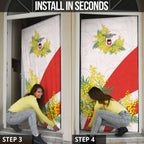 St George Illawarra Dragons Door Cover Golden Wattle Floral Polynesian - Australian Flower - Rugby Mascot