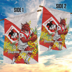 St George Illawarra Dragons Garden Flag Golden Wattle Floral Polynesian - Australian Flower - Rugby Mascot