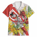 St George Illawarra Dragons Hawaiian Shirt Golden Wattle Floral Polynesian - Australian Flower - Rugby Mascot