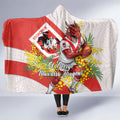 St George Illawarra Dragons Hooded Blanket Golden Wattle Floral Polynesian - Australian Flower - Rugby Mascot