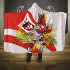 St George Illawarra Dragons Hooded Blanket Golden Wattle Floral Polynesian - Australian Flower - Rugby Mascot