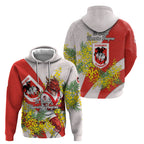 St George Illawarra Dragons Hoodie Golden Wattle Floral Polynesian - Australian Flower - Rugby Mascot