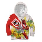 St George Illawarra Dragons Kid Hoodie Golden Wattle Floral Polynesian - Australian Flower - Rugby Mascot