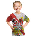 St George Illawarra Dragons Kid T Shirt Golden Wattle Floral Polynesian - Australian Flower - Rugby Mascot