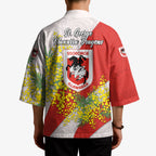 St George Illawarra Dragons Kimono Golden Wattle Floral Polynesian - Australian Flower - Rugby Mascot
