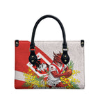 St George Illawarra Dragons Leather Bag Golden Wattle Floral Polynesian - Australian Flower - Rugby Mascot