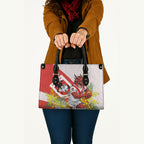 St George Illawarra Dragons Leather Bag Golden Wattle Floral Polynesian - Australian Flower - Rugby Mascot