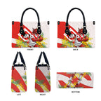 St George Illawarra Dragons Leather Bag Golden Wattle Floral Polynesian - Australian Flower - Rugby Mascot