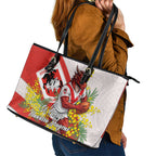 St George Illawarra Dragons Leather Tote Bag Golden Wattle Floral Polynesian - Australian Flower - Rugby Mascot