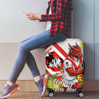 St George Illawarra Dragons Luggage Cover Golden Wattle Floral Polynesian - Australian Flower - Rugby Mascot