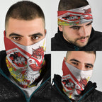 St George Illawarra Dragons Neck Gaiter Golden Wattle Floral Polynesian - Australian Flower - Rugby Mascot