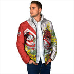 St George Illawarra Dragons Padded Jacket Golden Wattle Floral Polynesian - Australian Flower - Rugby Mascot