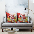 St George Illawarra Dragons Pillow Cover Golden Wattle Floral Polynesian - Australian Flower - Rugby Mascot