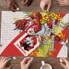 St George Illawarra Dragons Puzzle Golden Wattle Floral Polynesian - Australian Flower - Rugby Mascot