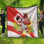 St George Illawarra Dragons Quilt Golden Wattle Floral Polynesian - Australian Flower - Rugby Mascot