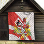 St George Illawarra Dragons Quilt Golden Wattle Floral Polynesian - Australian Flower - Rugby Mascot