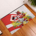 St George Illawarra Dragons Rubber Doormat Golden Wattle Floral Polynesian - Australian Flower - Rugby Mascot