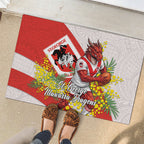 St George Illawarra Dragons Rubber Doormat Golden Wattle Floral Polynesian - Australian Flower - Rugby Mascot