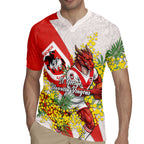 St George Illawarra Dragons Rugby Jersey Golden Wattle Floral Polynesian - Australian Flower - Rugby Mascot