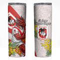 St George Illawarra Dragons Skinny Tumbler Golden Wattle Floral Polynesian - Australian Flower - Rugby Mascot