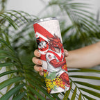 St George Illawarra Dragons Skinny Tumbler Golden Wattle Floral Polynesian - Australian Flower - Rugby Mascot