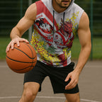 St George Illawarra Dragons Sleeveless Hoodie Golden Wattle Floral Polynesian - Australian Flower - Rugby Mascot
