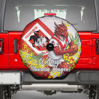 St George Illawarra Dragons Spare Tire Cover Golden Wattle Floral Polynesian - Australian Flower - Rugby Mascot
