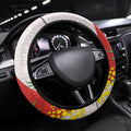 St George Illawarra Dragons Steering Wheel Cover Golden Wattle Floral Polynesian - Australian Flower - Rugby Mascot